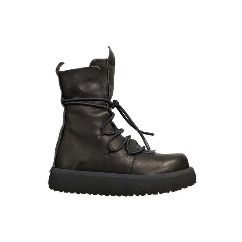 PURO Women's Lace-Up Leather Combat Boots Women BLACK